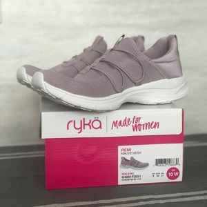 Nearly new- Ryka Rose Gold / Mauve Mesh slip on